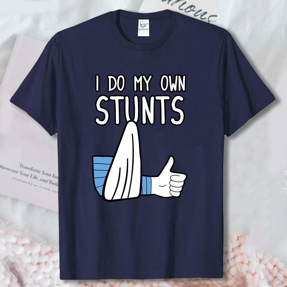 Stunt Master Thumbs Up Graphic Tee Funny Broken Arm Humor Unisex Unisex Casual Top Recovery Cast Recovery Cotton ShortSleeve Shirt