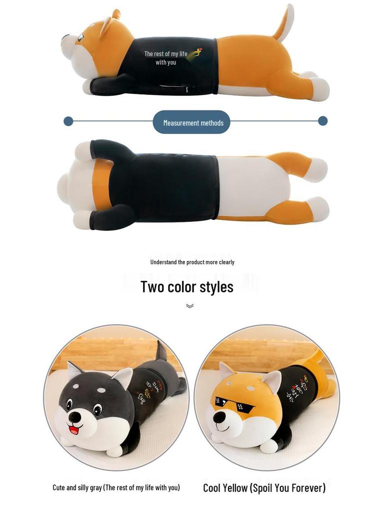 Large Soft Husky Plush Dog Pillow - Comforting Doll for Kids
