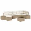 Garden Sofa Set with Cushions and Storage 7 Pcs Beige Poly Rattan
