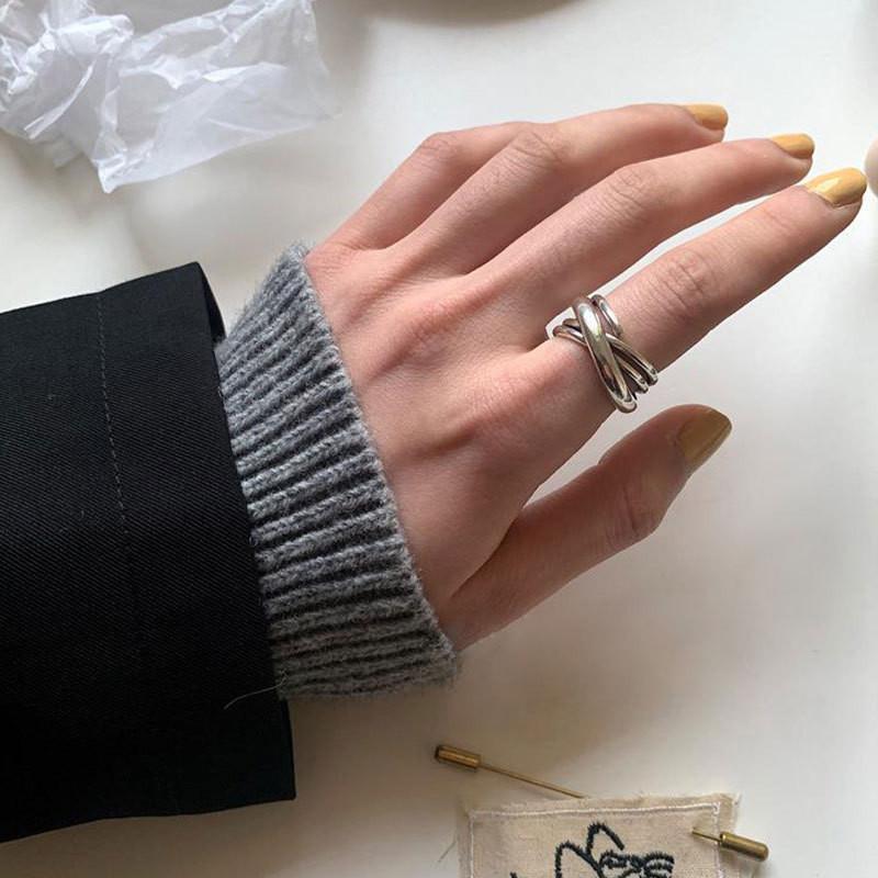 925 Silver Unique Ring For Women Ideal For Ins Style And Minimalist Fashion With Adjustable Size