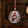 Rustic Xmas Tree Pendants Christmas Wooden Hanging Sign with Hemp Rope, Holiday Wall Decor Indoor for Home Party Decoration, Solid Wood Festive