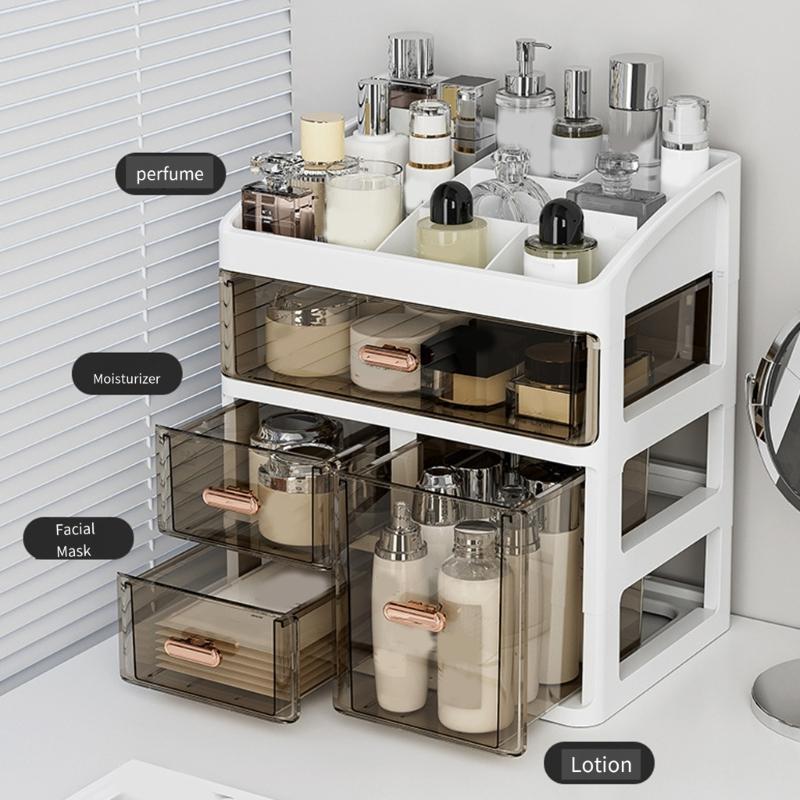 Practical Dressing Table Storage Holder With Different Zones For Beauty Items