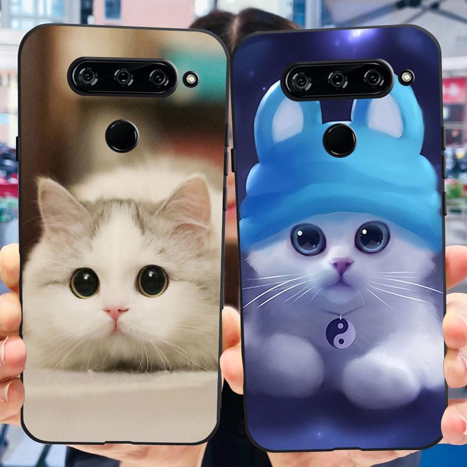 For LG V40 ThinQ Case Cover For LG V35 V35+ ThinQ Soft TPU Silicone Cases Fashion Flower Cute Pattern Funda For LGV40 ThinQ Capa