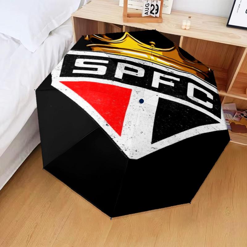 1PC Paulo Fc Emblem Printed Umbrella Folding Umbrella, Automatic Umbrella 8-Frame for Travel, Camping Fan Gifts Christmas Gifts