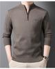 Men's Autumn/Winter Embroidered Knit Sweater: Zipper Stand Collar, Middle-aged Style, Fashionable & Thick, Versatile Warmth