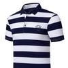 Tricou polo pentru bărbați, de vară, cu mânecă scurtă, brodat, lejer, cu dungi