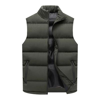 Mens Vest Jacket Warm Sleeveless Jackets Winter Waterproof Zipper Coat Autumn Stand-up Collar Casual Waistcoat