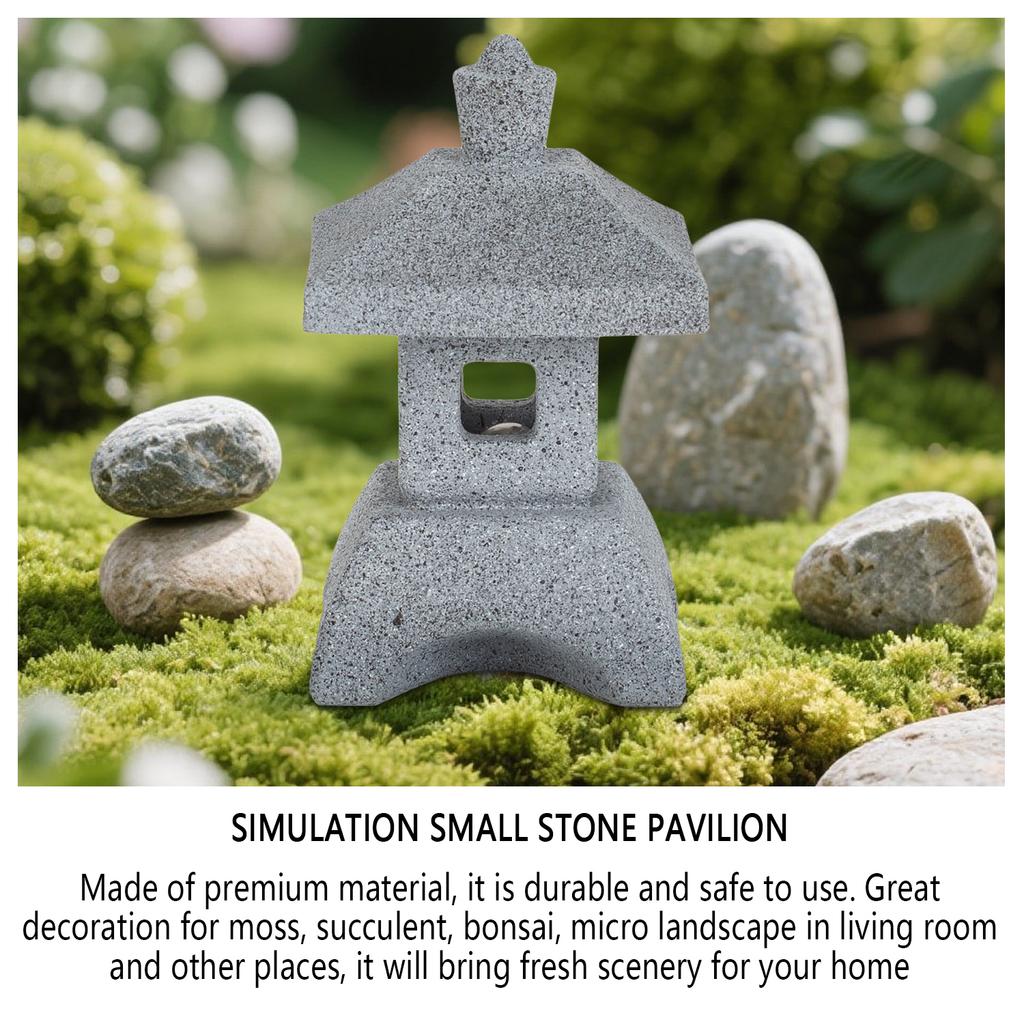 Japanese Lantern Pagoda Statues LED Lights Zen Garden Accessories for Home Mini Meditation Fish Tank Yard Aquarium Bonsai Decor