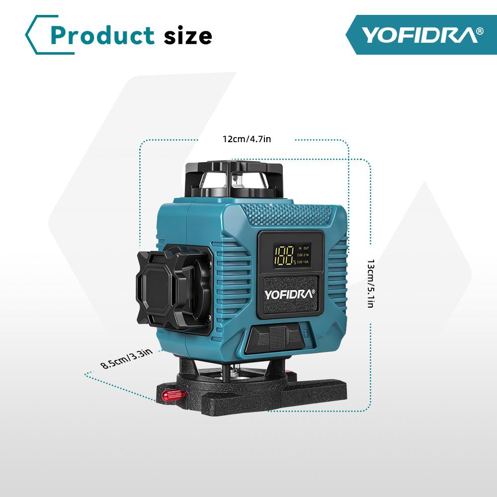 Yofidra 4D Professional Laser Level 16 Lines Horizontal And Vertical With APP Remote Control 360°Self-leveling Laser Levels