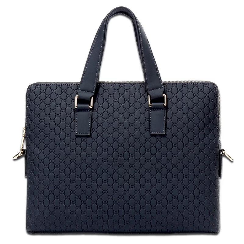 MDNG Men's Leather Business Briefcase