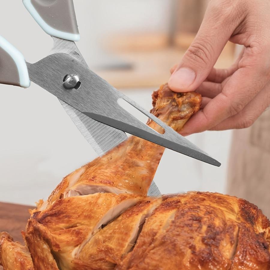 Multi-functional Kitchen Shears with Magnetic Holder - Sticks To Fridge Surfaces, Ultra-Sharp Stainless Steel Poultry Scissors for Cutting Chicken