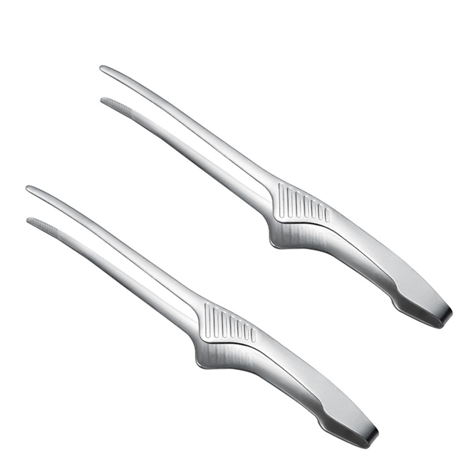 

LLiKZio Stainless Steel Tongs for Yakiniku, Camping, BBQs, Condiments, Cooking, Frying, and Pasta (Set of 2) 24cm, Slim, Easy-Grip, Non-Slip Tips,