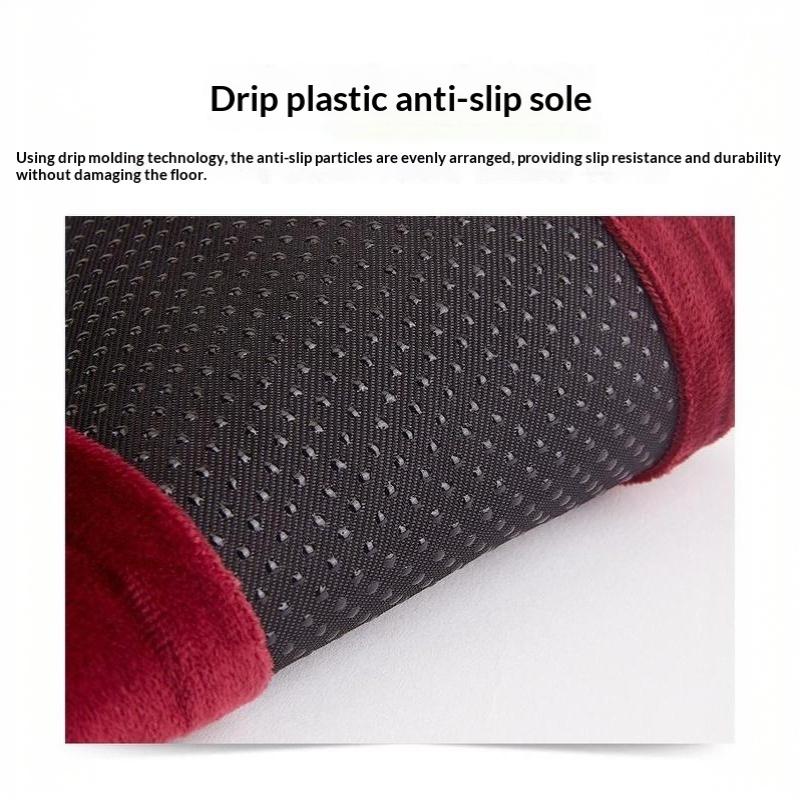 Thick Flannel Shoe Covers 1 Pair Portable Reusable Non-slip Overshoes for Travel Hotel Indoor Foot Protection