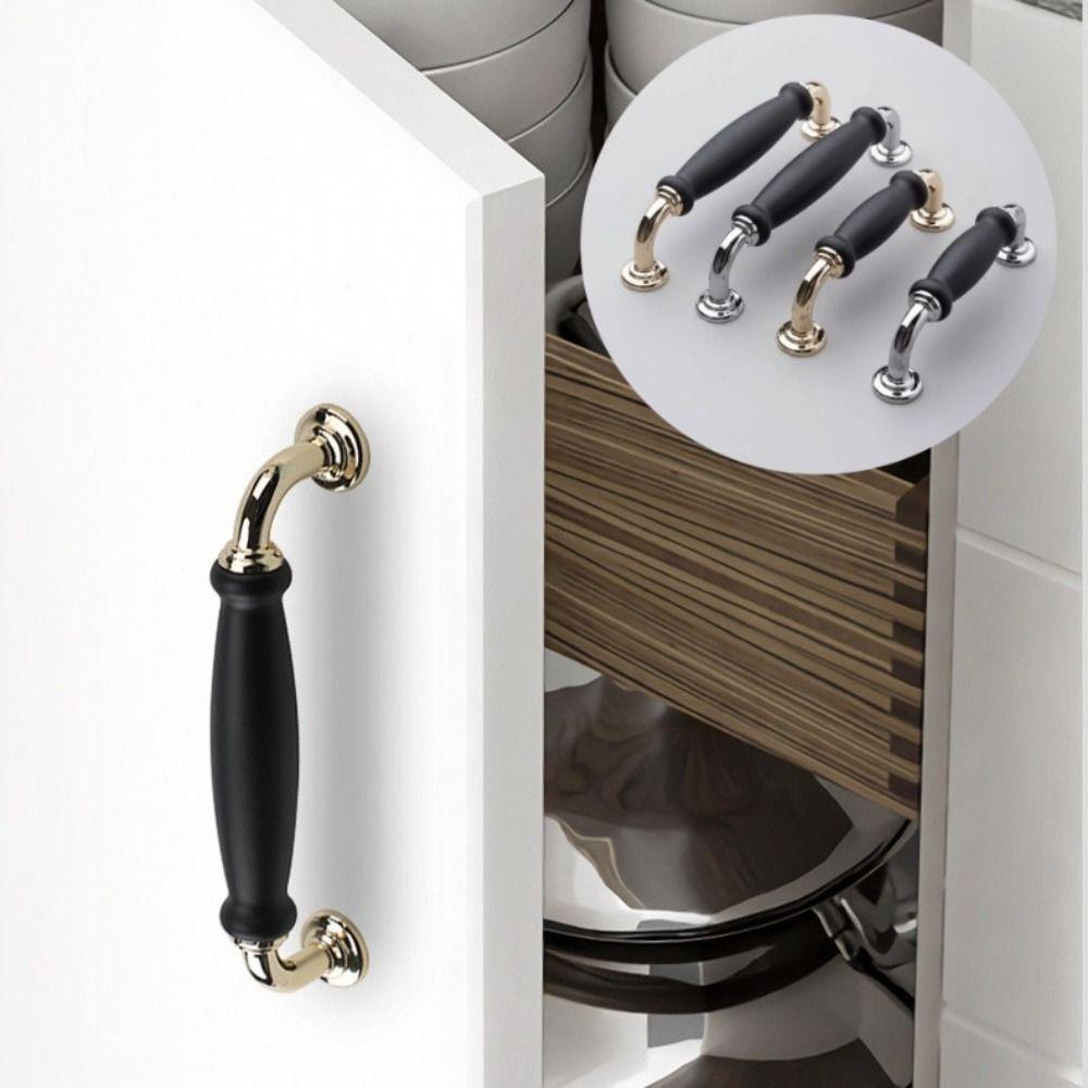 Black Door Handle Single Hole Cabinet Handle Hardware Wardrobe Handle  Wardrobe