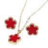 Floral Jewelry Set with Necklace and Stud Earrings for Celebrations