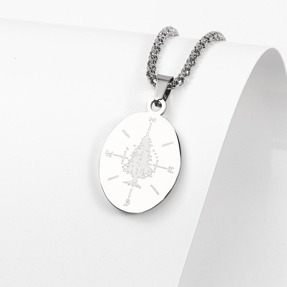Tree Compass Pendant Necklace Simple Vintage Jewelry Necklace Gift for Women