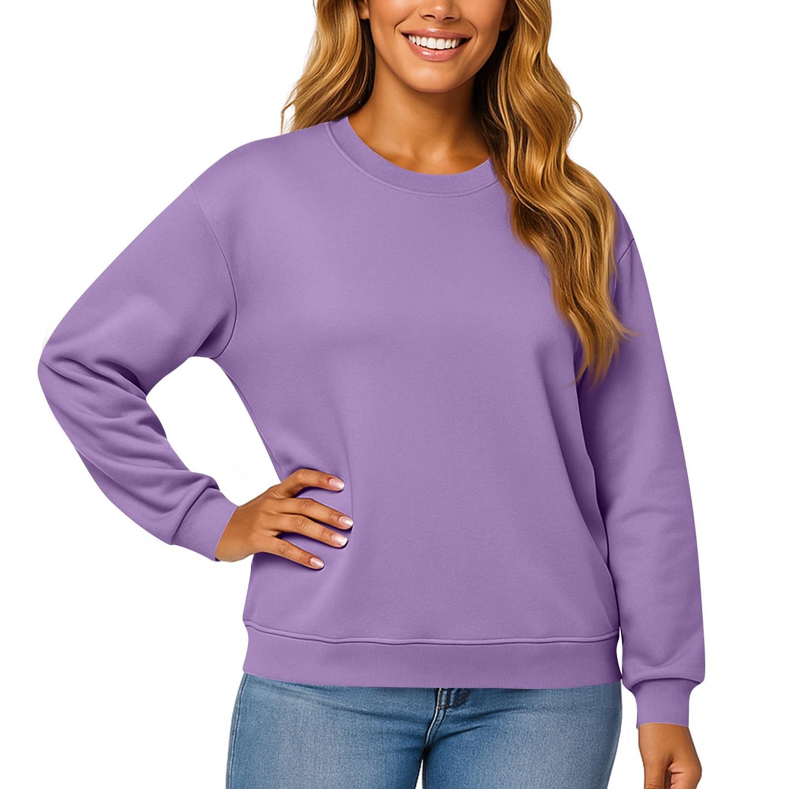 

Женский и мужской модный однотонный пуловер с длинными рукавами и круглым вырезом с карманами, повседневный взрослый свитшот XL