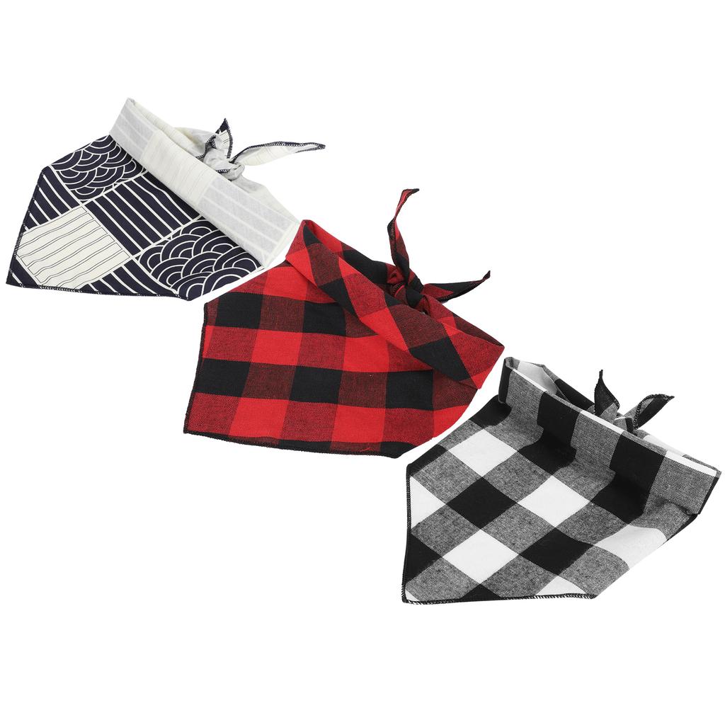 3pcs Pet Dog Bandana Washable Puppy Cat Neck Scarf Collar Triangle Neckerchief SuppliesS