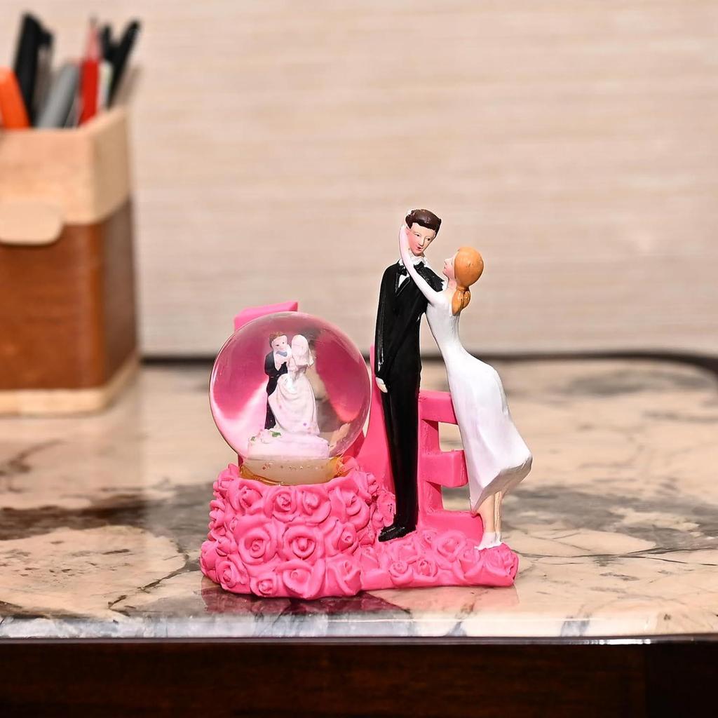 Romantisches Paar Glaskugel Figur ? Ideales Valentinstagsgeschenk für Paare, Ehemann & Ehefrau, Freundin & Freund? Elegantes Heimdekor-Ausstellungsstück
