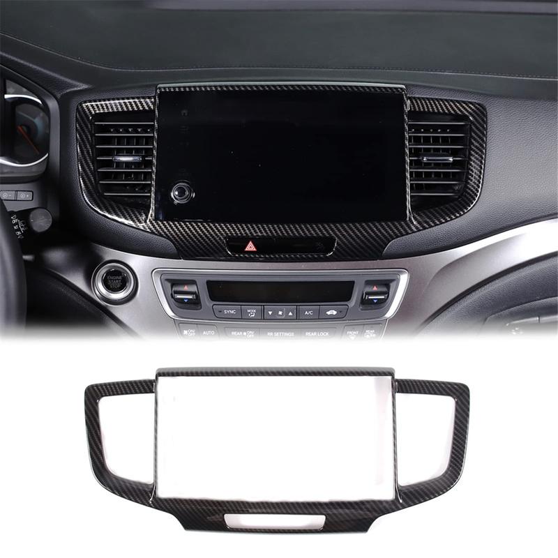 A87Q-For Honda Pilot 2016- Ridgeline 2017- Passport - Car Dashboard Navigation Panel Frame Trim Accessories
