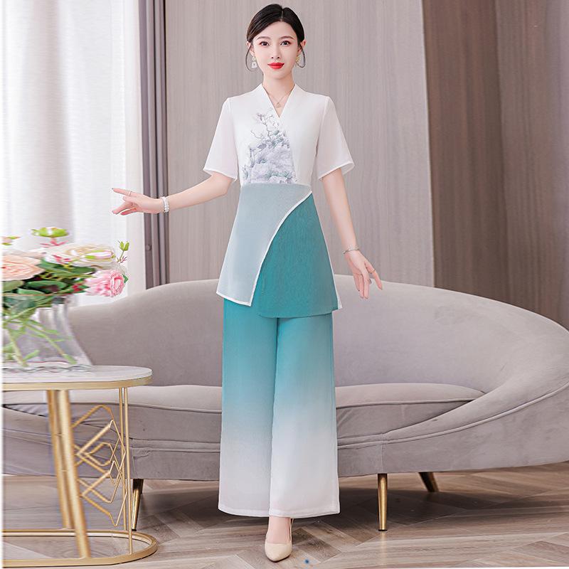 

2025 Китайский Ретро Техник Спа для Ушей и Стоп Женская Униформа - Коллекция Весна/Лето XL циан