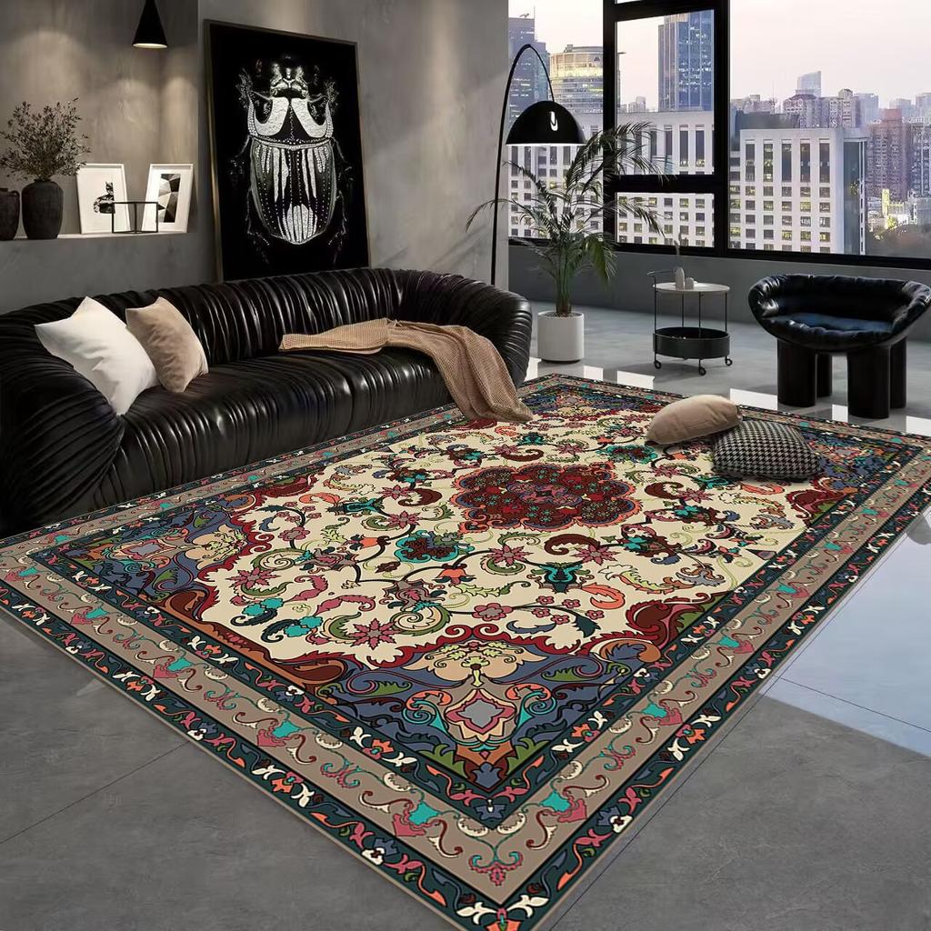 Retro Persische Luxusteppiche Große Fläche Wohnzimmer Boho Dekoration Rutschfeste Teppiche Schlafzimmer Nachttische Weiche Bodenmatte Stühle