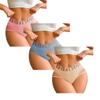 Women Seamless Mesh Hollow Out High Waist Letter Wide Band Panties 3 Pack Breathable Soft Fabric Comfortable Fit Underwear