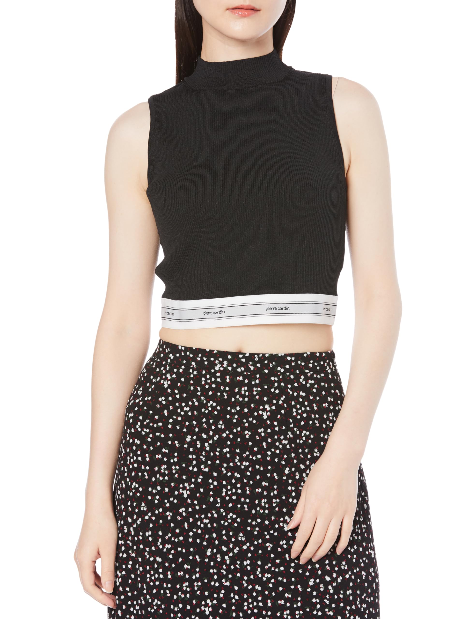 

FRAY Pierre Cardin Knit Tank Top FWNT241813 Black I.D. High-Neck Women s чёрный