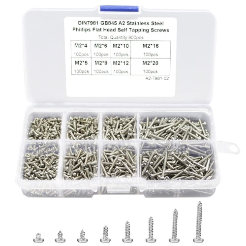 ADOFUN Wood Screws, Cross Recessed Countersunk Head, Self-Tapping Screws, Stainless Steel, for Furniture Repair, DIY Fixing, Woodworking Screws, Repai