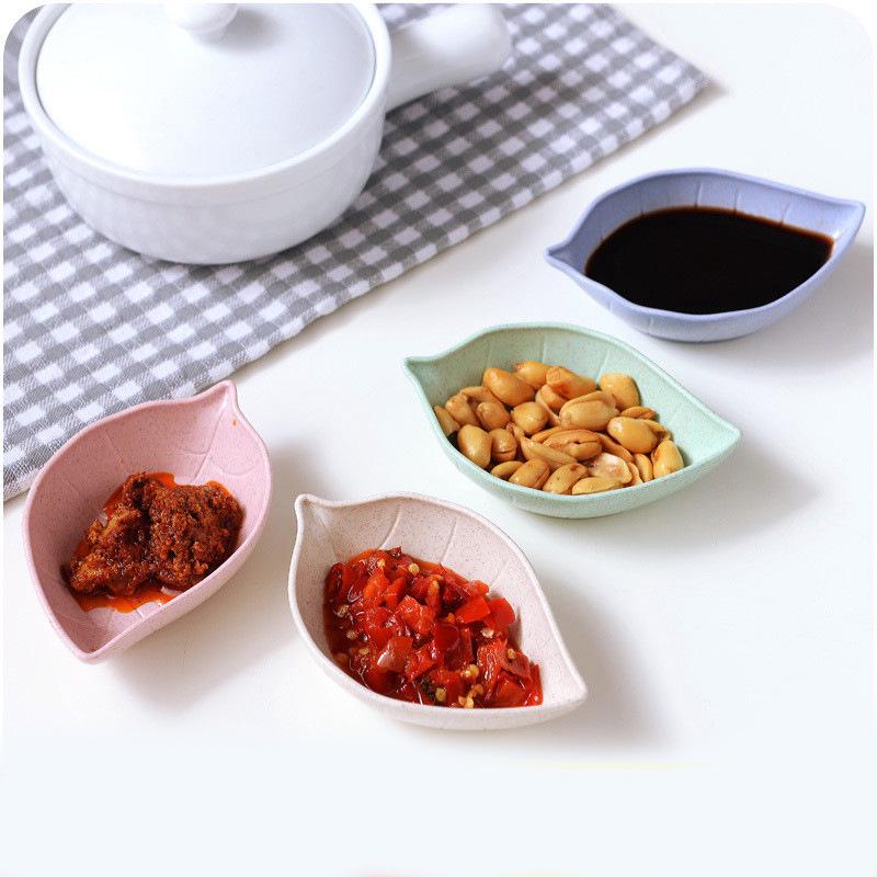 Piatto Condimento Cucina Domestica Paglia di Grano Foglie Plastica Rotondo Piatto Sottaceti Stoviglie Piatto Sottaceti Snack