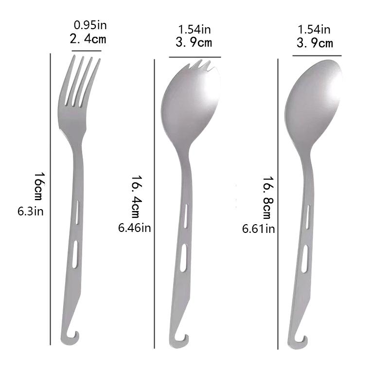 2 In 1 Outdoor Titanium Spoon Fork Spork Camping Tableware With Bottle Opener Portable Hiking Picnic Spoon Fork For Travelling