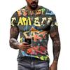 Summer 3D Printed Graffiti Men T-shirts Trend Fashion Casual Street Art Oversized T Shirt Hip Hop Harajuku O-neck Tees