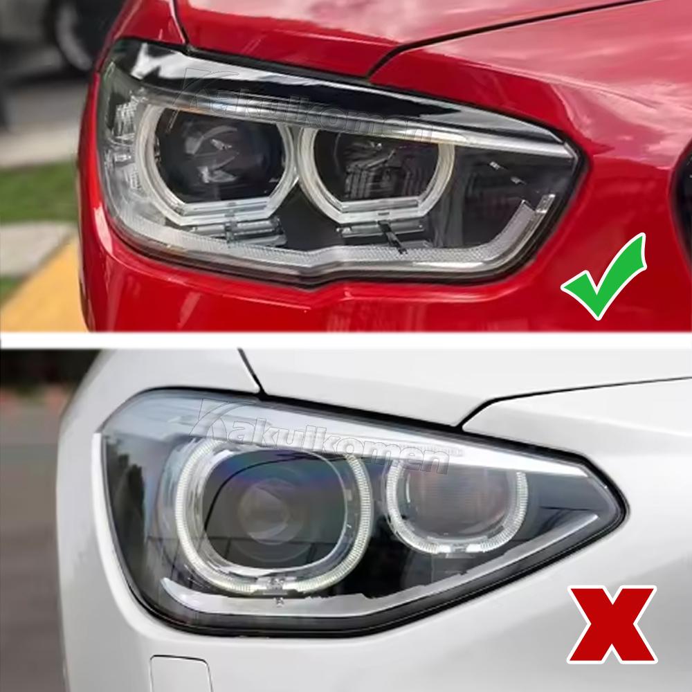 Glossy Black Stickers Car Front Headlight Eyebrow Eyelid Cover For BMW 1 Series F20 F21 118i 120i 2015 2016 2017 2018 2019