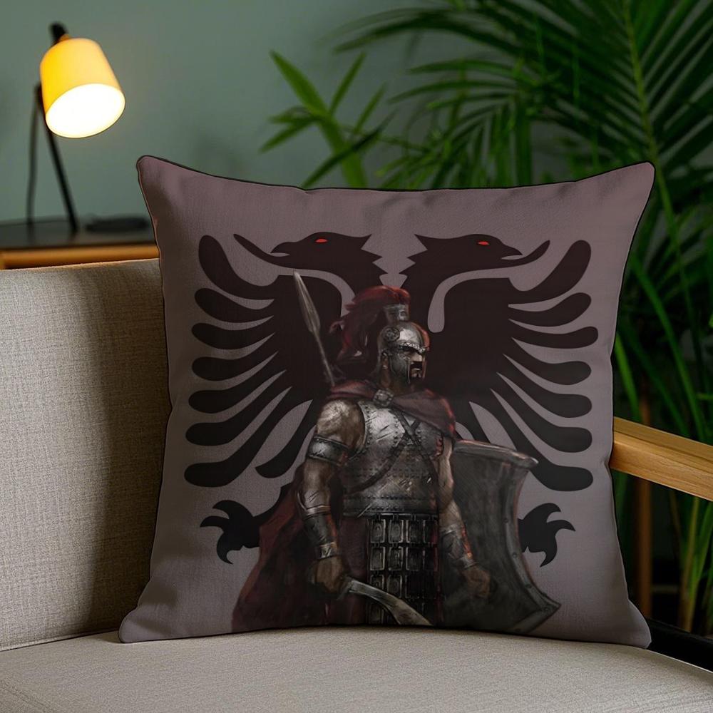 A-Albanias Flag Cushion Cover Soft Short Plush Double-Sided Printing Home Decor Machine Washable Pillow Case Gift