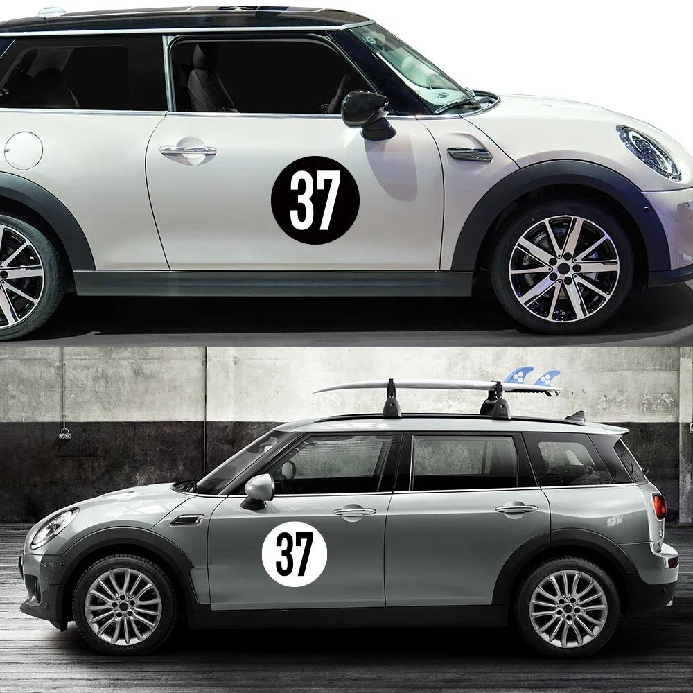 Car Door Side Number 37 Sticker Auto Decoration Vinyl Decal For MINI Cooper One Countryman F55 F56 F60 R55 R56 R60 Clubman R61