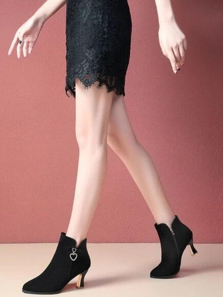 Fashion Booties Plain Warm Fleece-Lined Non Slip Woman Short Shoes Pu Sale Autumn Goth Large Size Trend 2025 Y2k Ankle Boots for Women