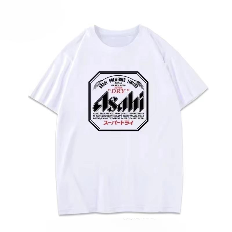 2026 Summer New Asahi Beer Tshirt Asahi Beer Shortsleeved Japanese Loose Summer Men and Women Couple Casual Sports Top