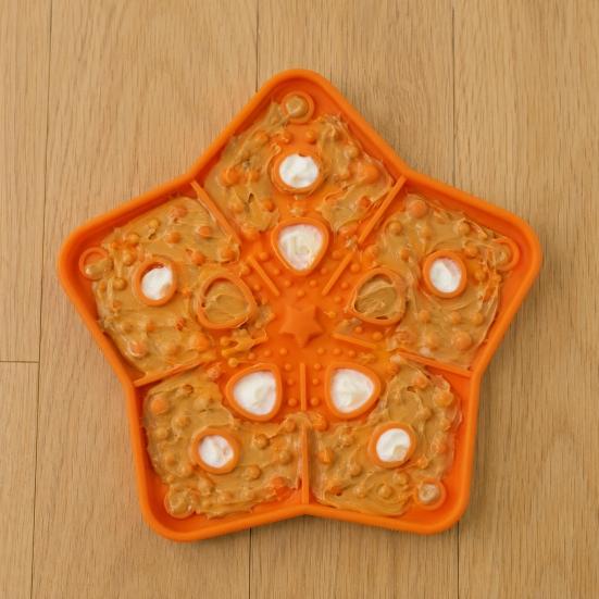 Pet Slow Food Mat with Suction Cups Star Shape Pet Food Tray