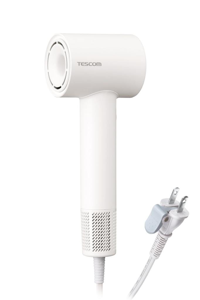 Tescom Hair Dryer, I-Shaped, Negative Ion, Lightweight, Compact, Quiet, Cold and Hot Air, Easy-Drain Plug, White, TD760A-W