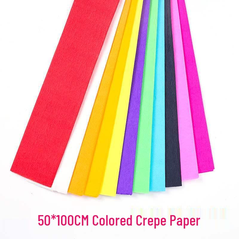 Pleated Colored Crepe Paper for DIY Handcrafted Roses and Carnations