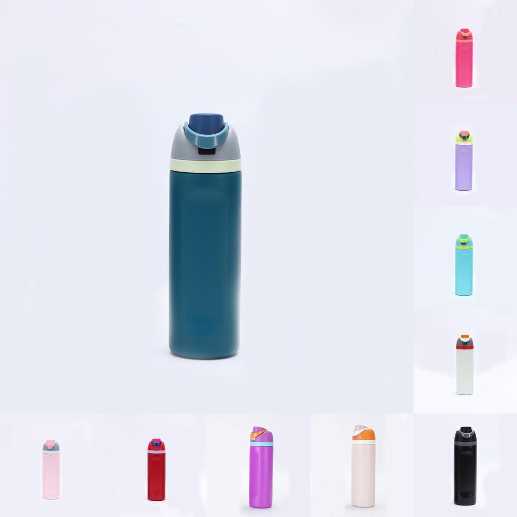 Steel Stainless Owala Water Bottle Straw 710ml Push Lid Keeps Sports Drinks