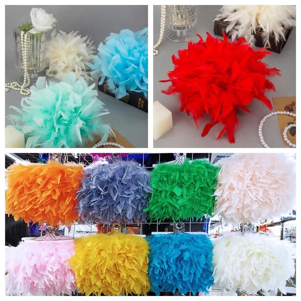 10Meter Natural Turkey Feathers Trims 10-15cm for DIY Crafts Ribbon Sewing Fringe Clothing Wedding Home Party Dress Decor Plumas