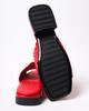 Evromoda 218225 36 Red Leather Perforated Open Slippers