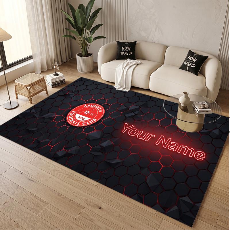 Personalized Crystal Velvet Carpet Aberdeen FC Pattern Non Slip Floor Rug
