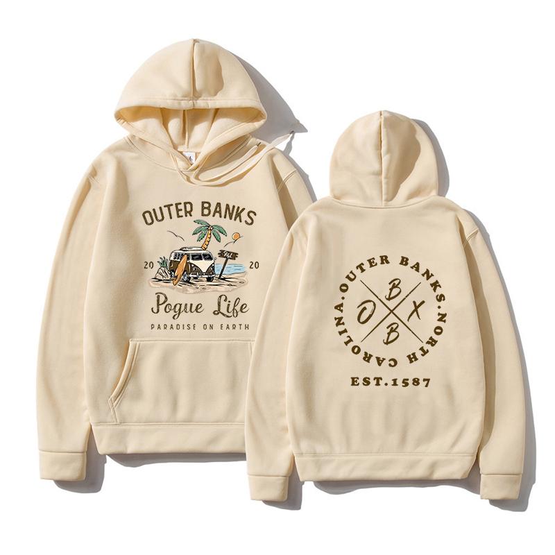

Winter Outer Banks Hoodie Pogue Life Oversized Sweatshirt Women Long Sleeve Harajuku Unisex Student Pullover Hoody Tops Sudadera