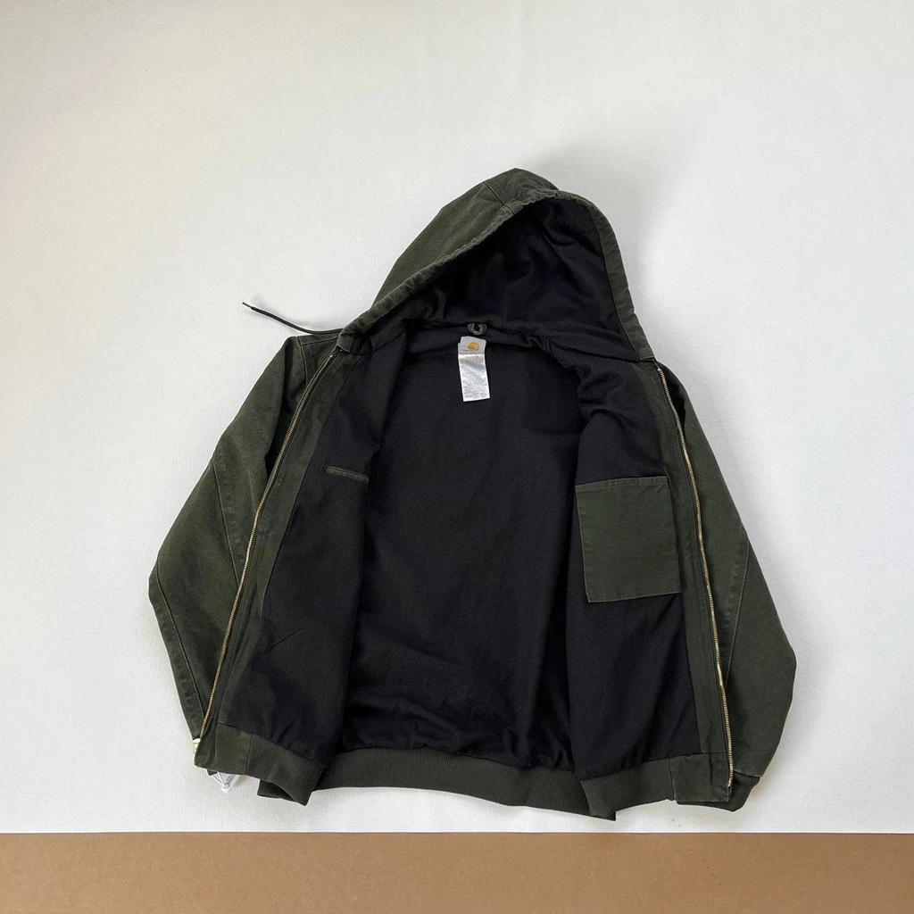 J25 Těžká praná J130 S kapucí Opotřebovaná Vintage bunda na auto