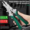Multifunctional Wire Stripper with Electrical Test Pen Foldable Cable Cutter Crimper Tool, Electrical Folding Pliers for Cutting