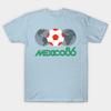 Men Black Print T-shirt Mexico 86 No-Cut Transfer Paper Print Cotton Tshirt