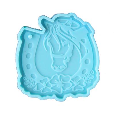Silicone Keychain Pendant Molds Horseshoe Blossom Silicone Keychain Molds Unique Keychain Resin Epoxy Mold Casting Tool