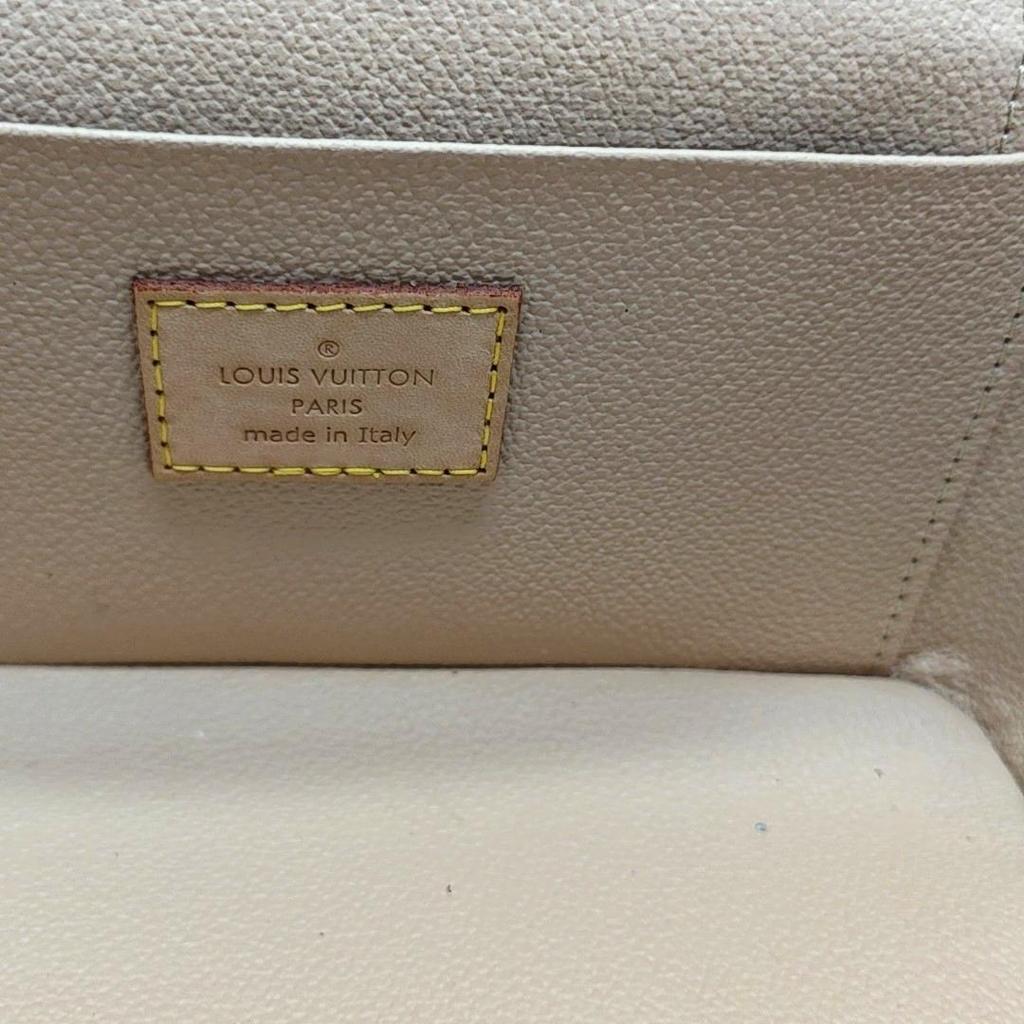 [Pre-Owned] Nice Elegant Shape Lv Monogram Metal Zipper Head Coated Canvas Makeup Bag Handbag Mini - Excellent #1RPE6W2